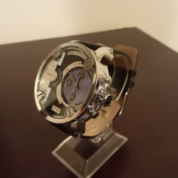 New Dual Time zone Purple Weide Men’s Fashion Watch with box - Picture 3 of 4